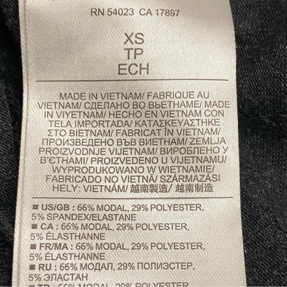 Banana Republic Charcoal Gray Side Ruched Long-sleeve Top - Picture 6 of 6